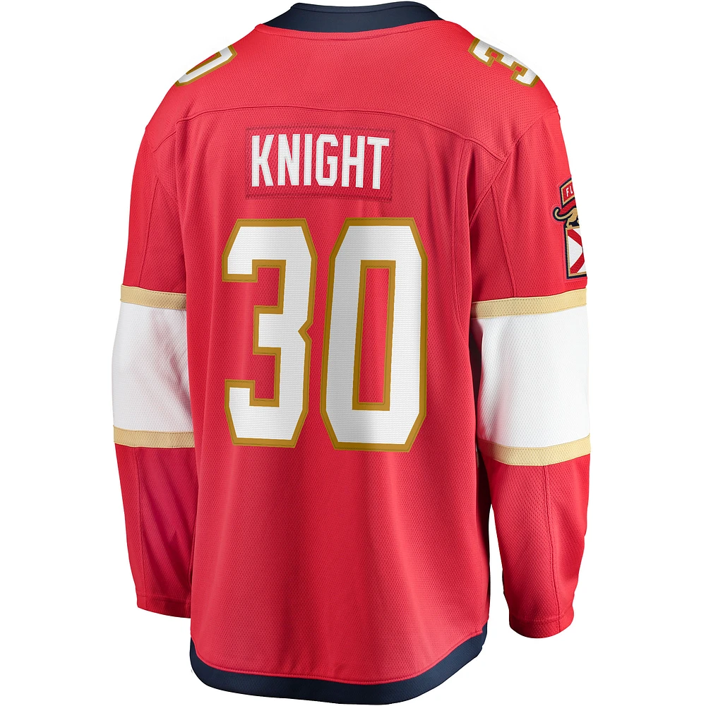 Men's Fanatics Spencer Knight Red Florida Panthers Home Breakaway Replica Jersey