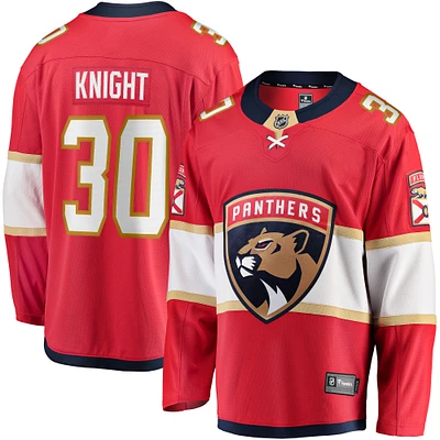 Men's Fanatics Spencer Knight Red Florida Panthers Home Breakaway Replica Jersey