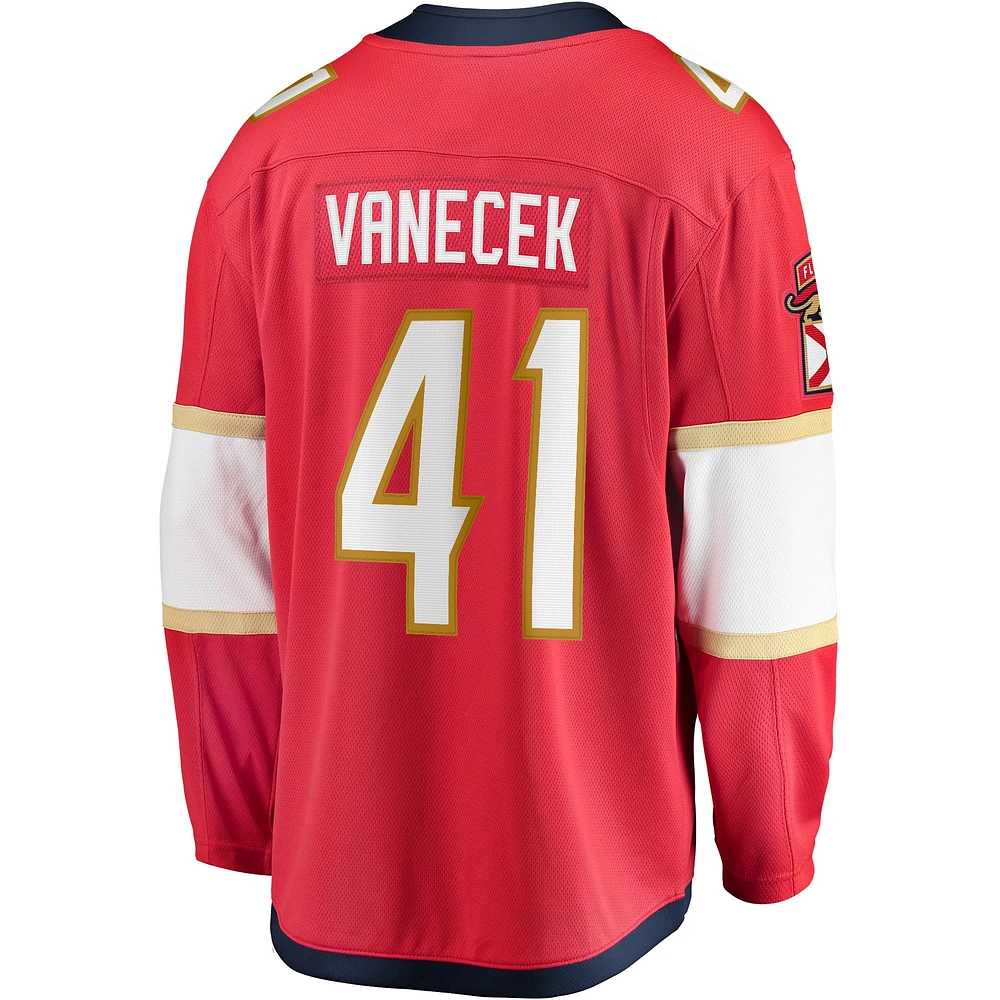 Men's Fanatics Vitek Vanecek Red Florida Panthers Home Breakaway Jersey