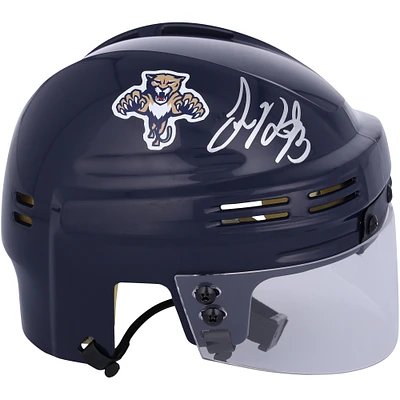 Sam Reinhart Florida Panthers Mini casque bleu marine dédicacé