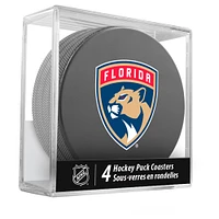 The Sports Vault Florida Panthers Four-Piece Puck Coaster Set