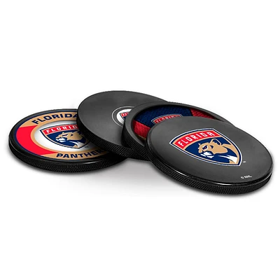 The Sports Vault Florida Panthers Four-Piece Puck Coaster Set