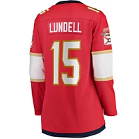 Women's Fanatics Anton Lundell Red Florida Panthers Home Breakaway Player Jersey