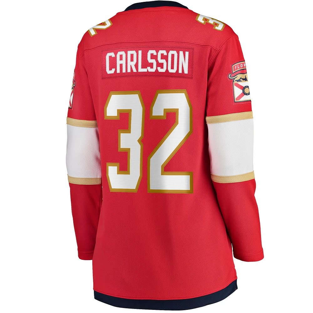 Women's Fanatics Lucas Carlsson Red Florida Panthers Home Breakaway Player Jersey