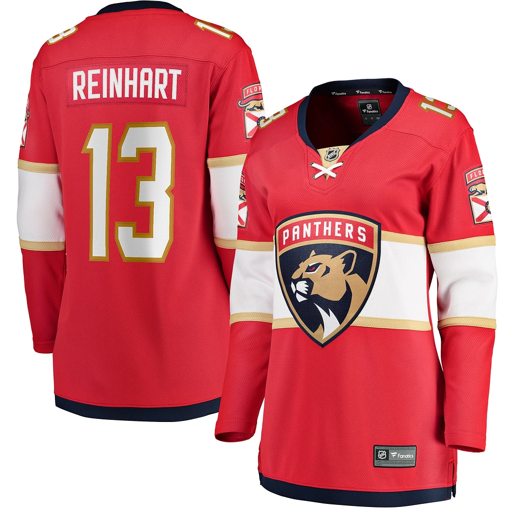 Maillot de joueur échappé des Panthers la Floride Sam Reinhart Fanatics pour femmes, rouge