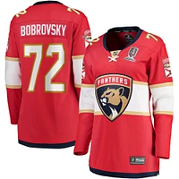 Fanatics pour femmes Sergei Bobrovsky Rouge Florida Panthers Domicile 2024 Champions de la Coupe Stanley Maillot joueur échappé