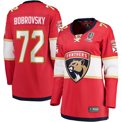 Fanatics pour femmes Sergei Bobrovsky Rouge Florida Panthers Domicile 2024 Champions de la Coupe Stanley Maillot joueur échappé