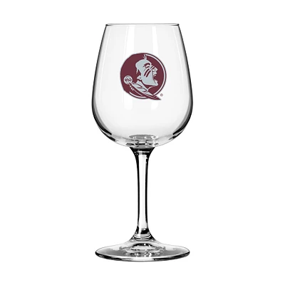 Séminoles de l'État de Floride 12oz. Verre à vin à pied Gameday
