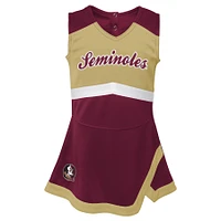 Girls Preschool Garnet Florida State Seminoles Two-Piece Cheer Captain Jumper Dress & Bloomers Set