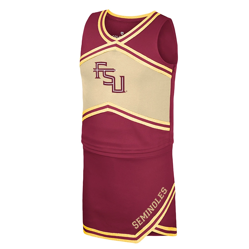 Girls Youth Colosseum Garnet Florida State Seminoles Cheerleader Top & Skirt Set