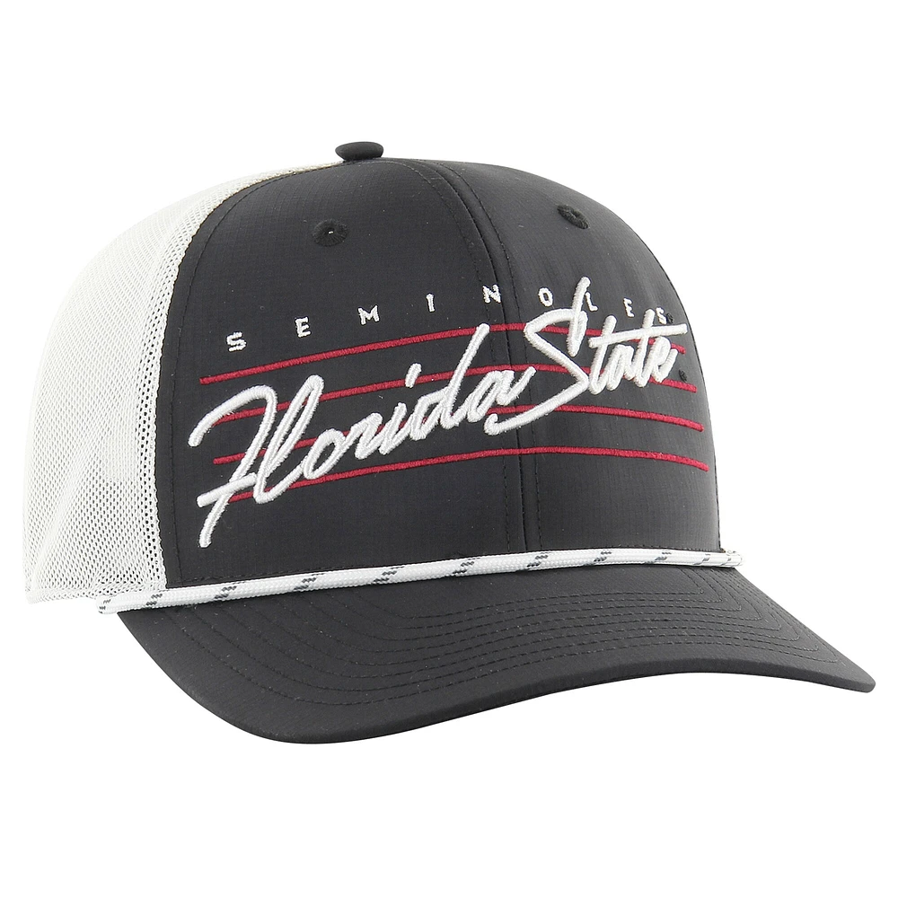 Men's '47 Black Florida State Seminoles Downburst Trucker Adjustable Hat