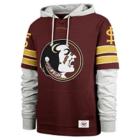 Men's '47  Garnet Florida State Seminoles Blitz Cornerback Lacer Pullover Hoodie