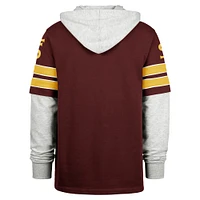 Men's '47  Garnet Florida State Seminoles Blitz Cornerback Lacer Pullover Hoodie