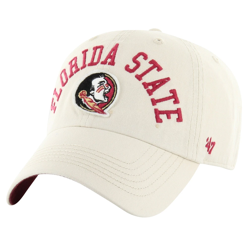 Men's '47 Khaki Florida State Seminoles Clubhouse Faber Clean Up Adjustable Hat