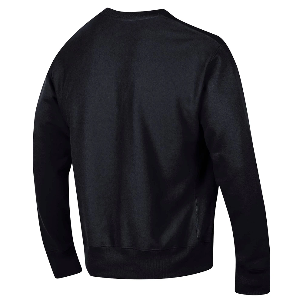 Men's Champion Black Florida State Seminoles Vault Late Night Reverse Weave Pullover Sweatshirt