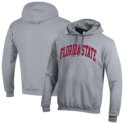 Men's Champion  Heather Gray Florida State Seminoles Basic Arch Fleece Pullover Hoodie
