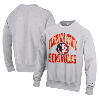 Sweat-shirt à enfiler tissage inversé Late Night Florida State Seminoles Champion Heather Gray pour hommes