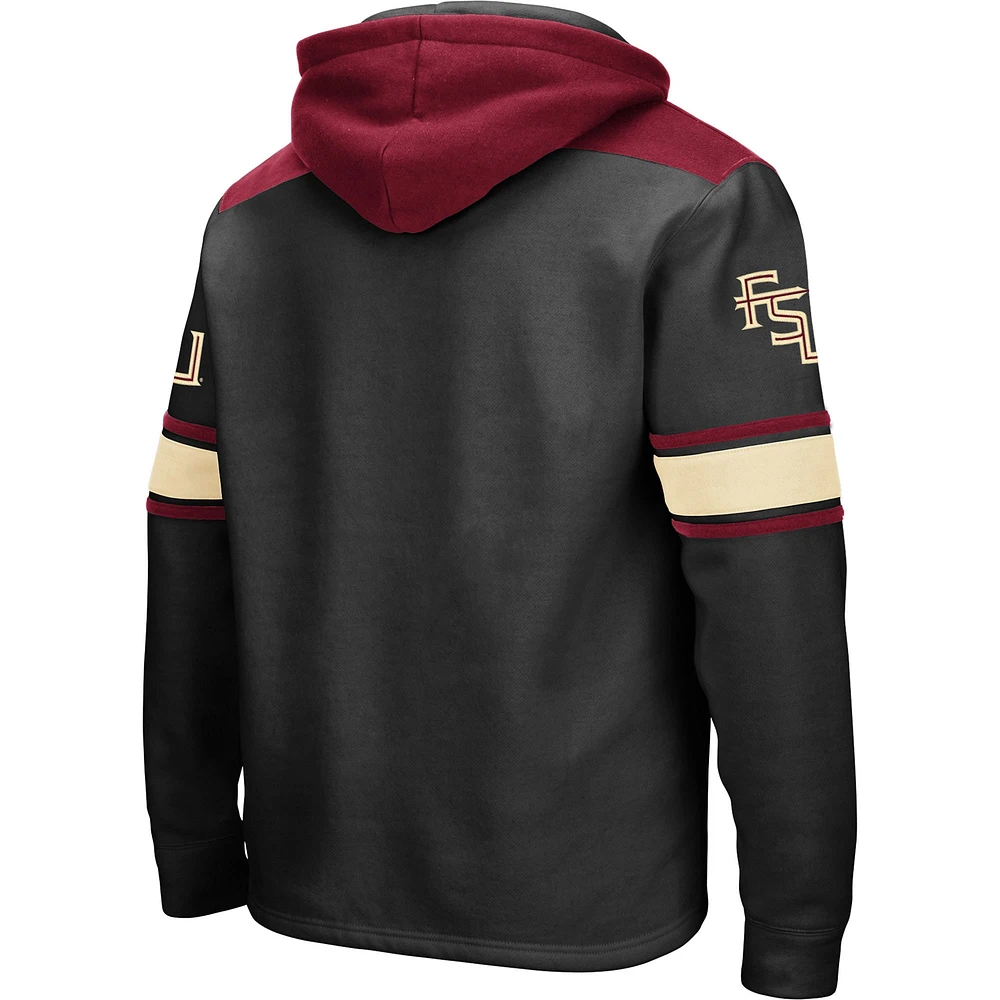Men's Colosseum Black Florida State Seminoles 2.0 Lace-Up Pullover Hoodie