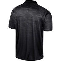 Men's Colosseum Black Florida State Seminoles Honeycomb Raglan Polo