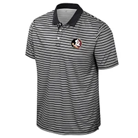 Men's Colosseum Black Florida State Seminoles Striped Polo