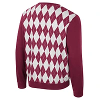 Men's Colosseum Garnet Florida State Seminoles The Dealio Argyle Pullover Sweatshirt