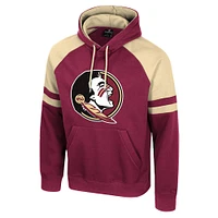 Men's Colosseum  Garnet Florida State Seminoles Todd Raglan Pullover Hoodie