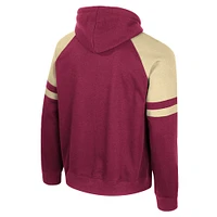Men's Colosseum  Garnet Florida State Seminoles Todd Raglan Pullover Hoodie