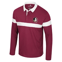 Men's Colosseum  Garnet Florida State Seminoles Too Cool For School Long Sleeve Polo