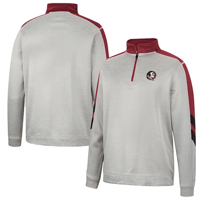 Colosseum Gray/Garnet Florida State Seminoles Bushwood Fleece Quarter-Zip Jacket pour homme