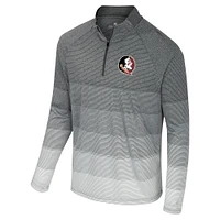 Men's Colosseum  Gray Florida State Seminoles AI Striped Mesh Quarter-Zip Raglan Windshirt