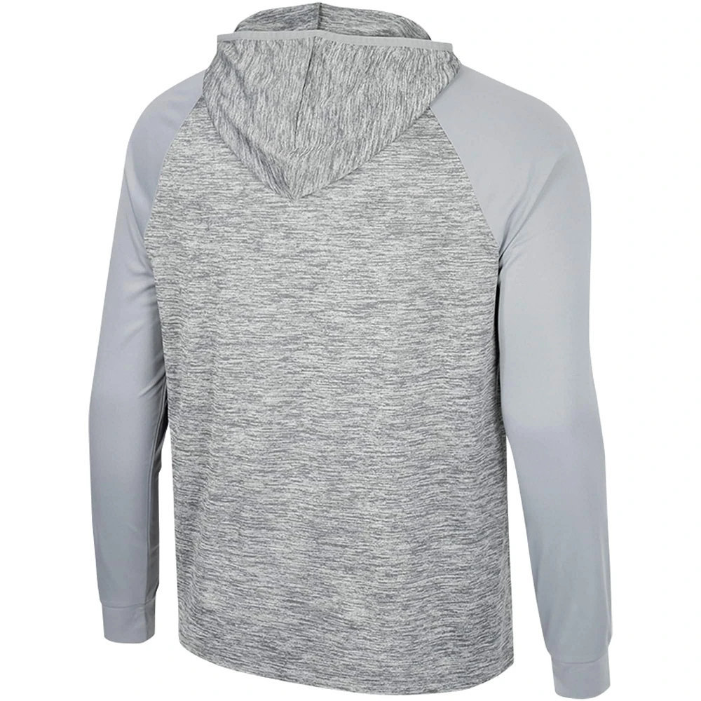Men's Colosseum Gray Florida State Seminoles Cybernetic Raglan Quarter-Zip Hooded Top