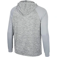 Men's Colosseum Gray Florida State Seminoles Cybernetic Raglan Quarter-Zip Hooded Top