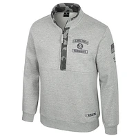 Men's Colosseum Heather Gray Florida State Seminoles OORAH OHT Military Appreciation Fleece Quarter-Zip Jacket