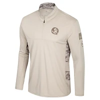 Veste zippée à quart de tour pour homme Colosseum Natural Florida State Seminoles OHT Military Appreciation