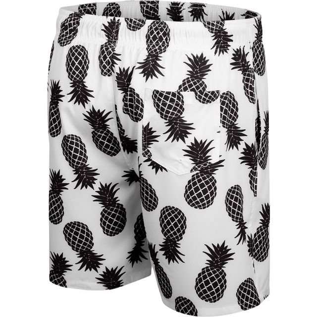 Short de bain ananas Florida State Seminoles Colosseum blanc/noir pour hommes