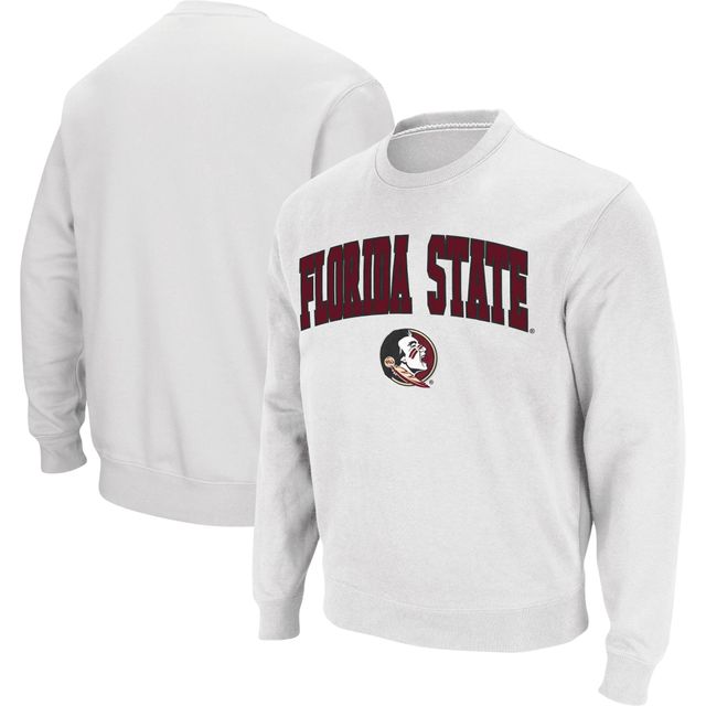 Colosseum pour homme Blanc Florida State Seminoles Arch & Logo Tackle Twill Pullover
