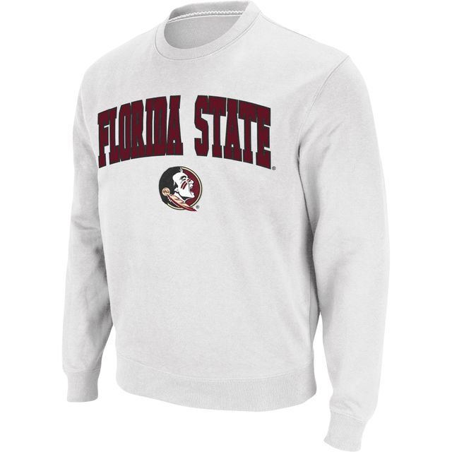 Colosseum pour homme Blanc Florida State Seminoles Arch & Logo Tackle Twill Pullover