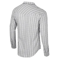 Men's Colosseum x Wrangler White Florida State Seminoles Plaid Window Pane Long Sleeve Full-Snap Shirt