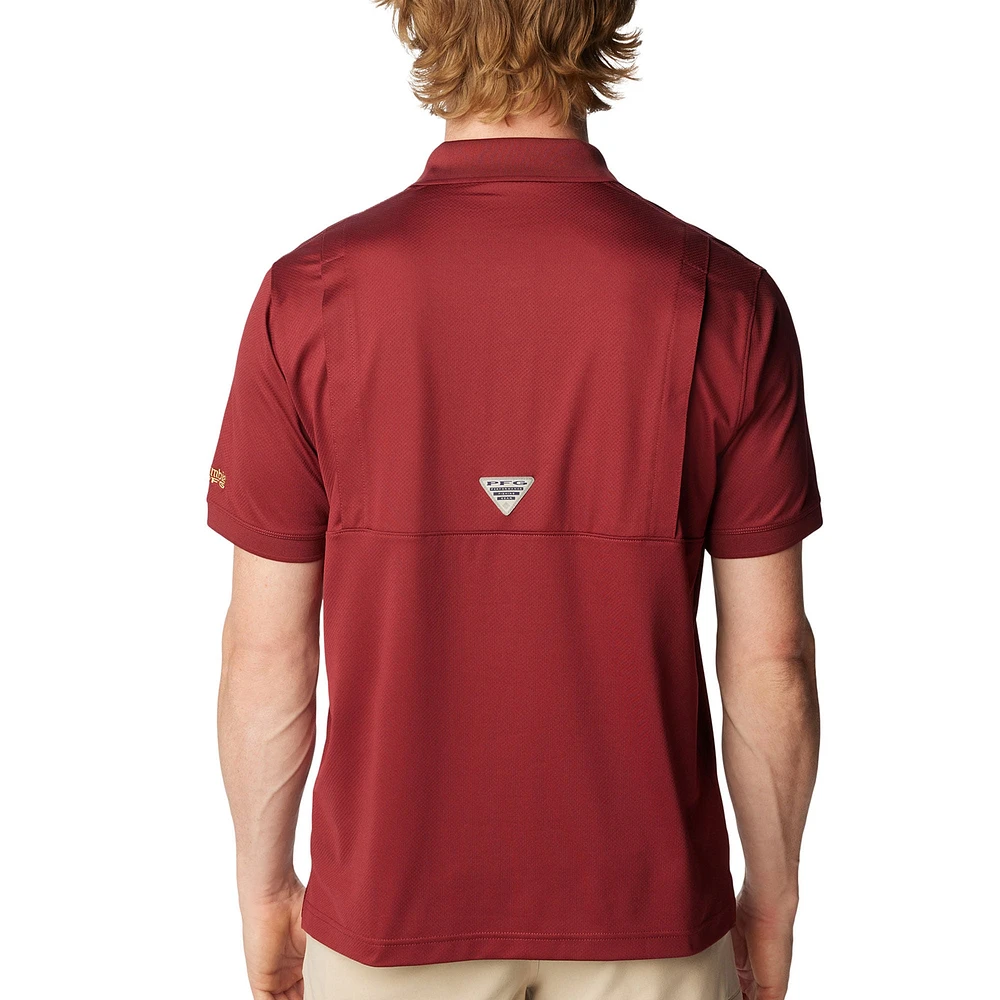 Men's Columbia Garnet Florida State Seminoles PFG Tamiami Omni-Shade Polo