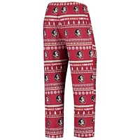 Men's Concepts Sport Garnet Florida State Seminoles Ugly Sweater Knit Long Sleeve Top and Pant Set