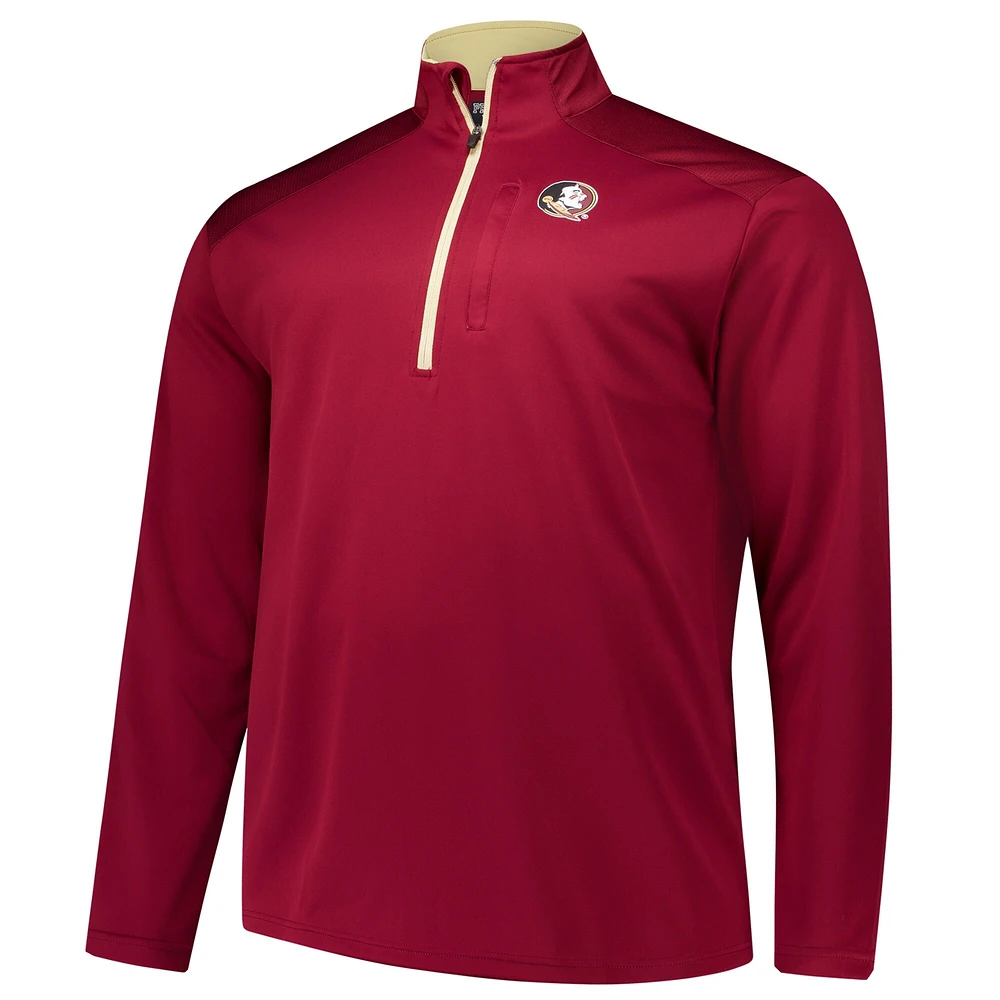 Men's Fanatics Garnet Florida State Seminoles Big & Tall Defender Quarter-Zip Top