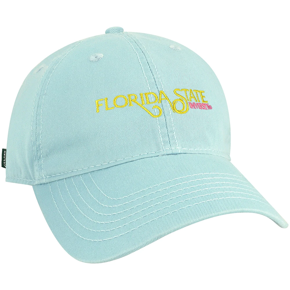 Men's League Collegiate Wear Teal Florida State Seminoles Beach Club Waves Relaxed Twill Adjustable Hat