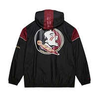 Men's Mitchell & Ness Black Florida State Seminoles Team 3.0 Anorak Half-Zip Hoodie