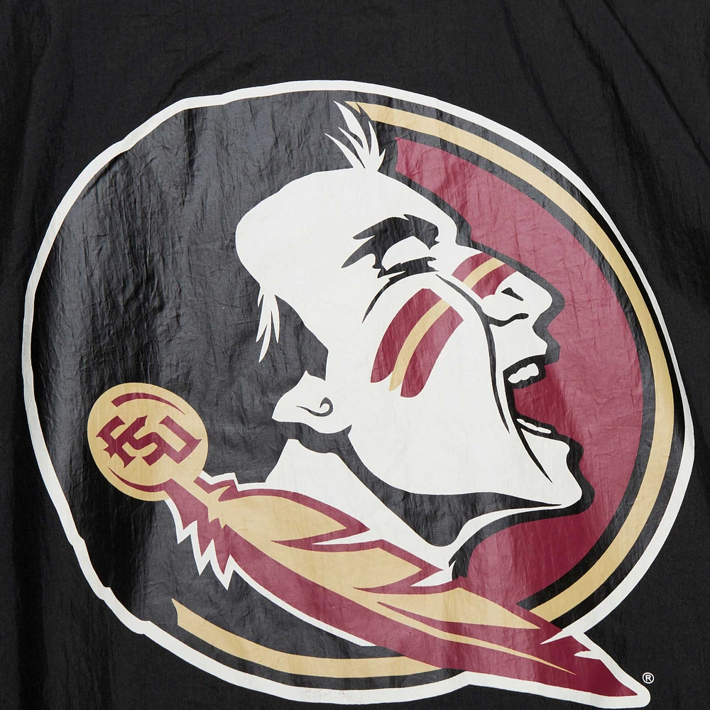 Men's Mitchell & Ness Black Florida State Seminoles Team 3.0 Anorak Half-Zip Hoodie