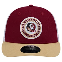 Men's New Era Garnet Florida State Seminoles Throwback Circle Patch 9FIFTY Trucker Snapback Hat