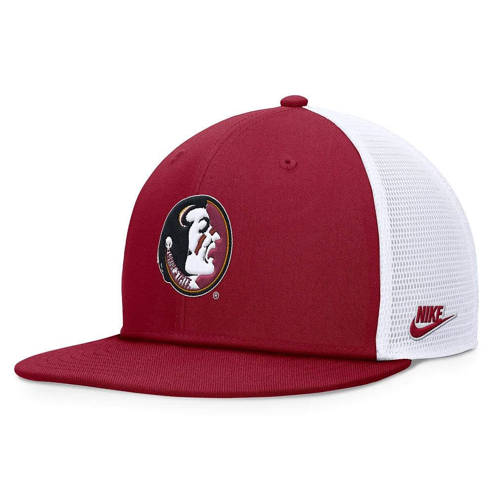 Casquette Nike Legacy Pro Snapback pour homme, grenat/blanc, Florida State Seminoles