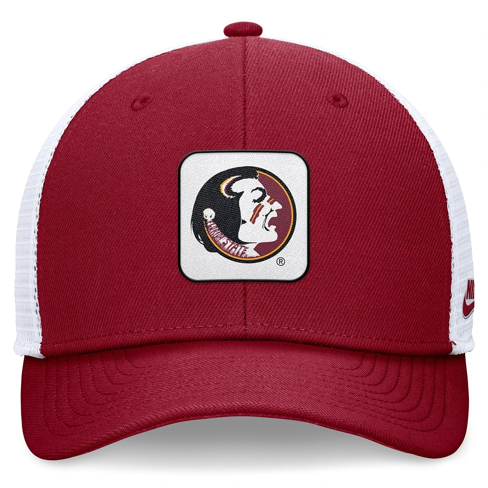 Men's Nike Garnet/White Florida State Seminoles Legacy Rise Mascot Trucker Adjustable Hat