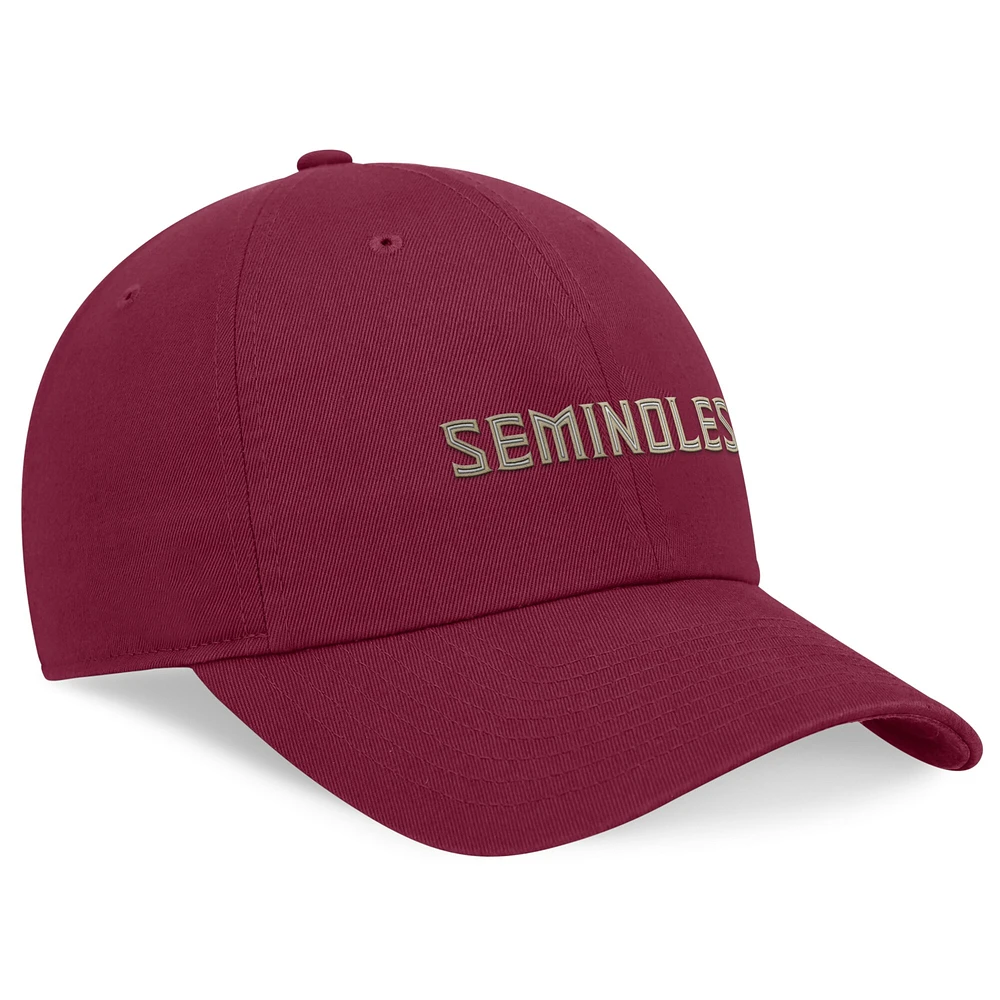 Men's Nike Garnet Florida State Seminoles 2024 On-Field Club Adjustable Hat