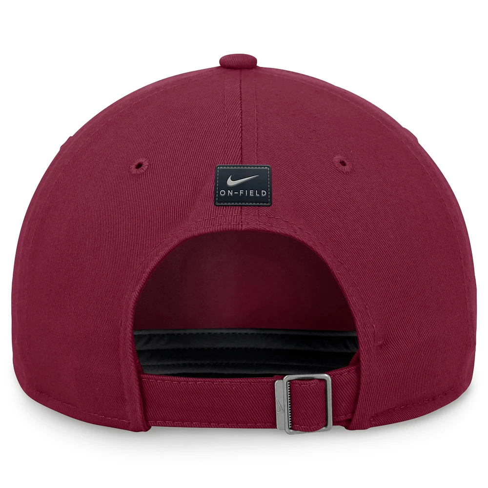 Men's Nike Garnet Florida State Seminoles 2024 On-Field Club Adjustable Hat