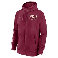 Men's Nike Garnet Florida State Seminoles 2024 Sideline Full-Zip Hoodie